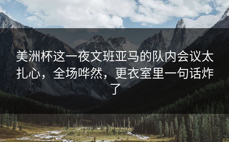 美洲杯这一夜文班亚马的队内会议太扎心，全场哗然，更衣室里一句话炸了