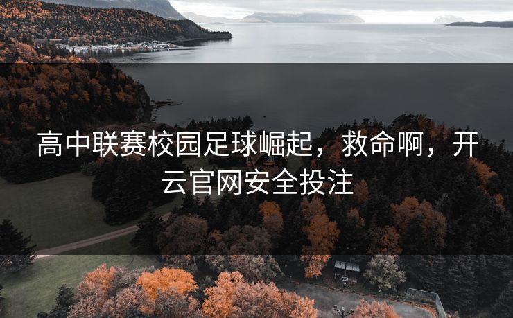 高中联赛校园足球崛起，救命啊，开云官网安全投注
