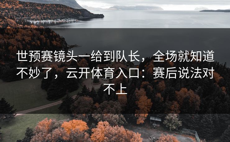 世预赛镜头一给到队长，全场就知道不妙了，云开体育入口：赛后说法对不上